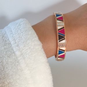 Henri Bendel geometric enamel and crystal bracelet